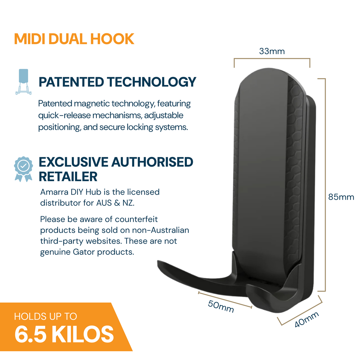 Gator Magnetics - Mini Hook Dual Prong - 8kg Capacity