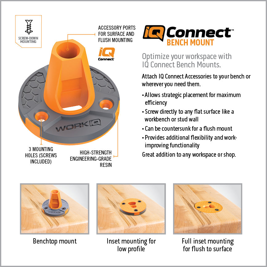 Work IQ Tools - IQ Connect™ Hands-Free Accessory System (With 3 Bench Mounts)