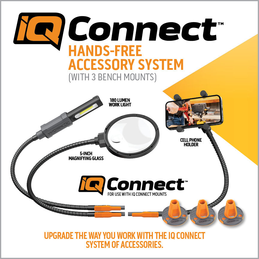 Work IQ Tools - IQ Connect™ Hands-Free Accessory System (With 3 Bench Mounts)