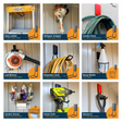 Gator Magnetics Find the Right Hook for Your Tool — grid of storage ideas showing hooks holding cords, tools and spray bottles